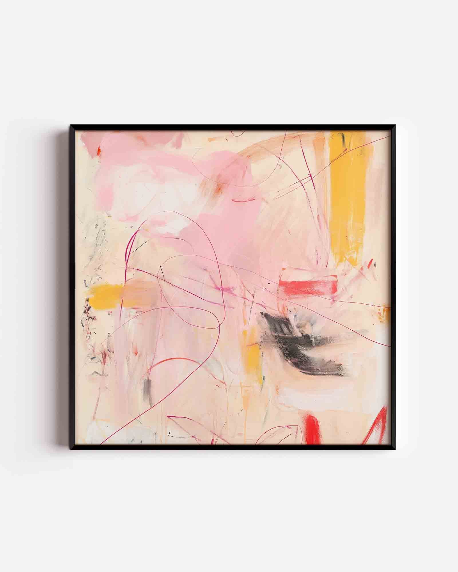 Abstracte roze en gele Poster