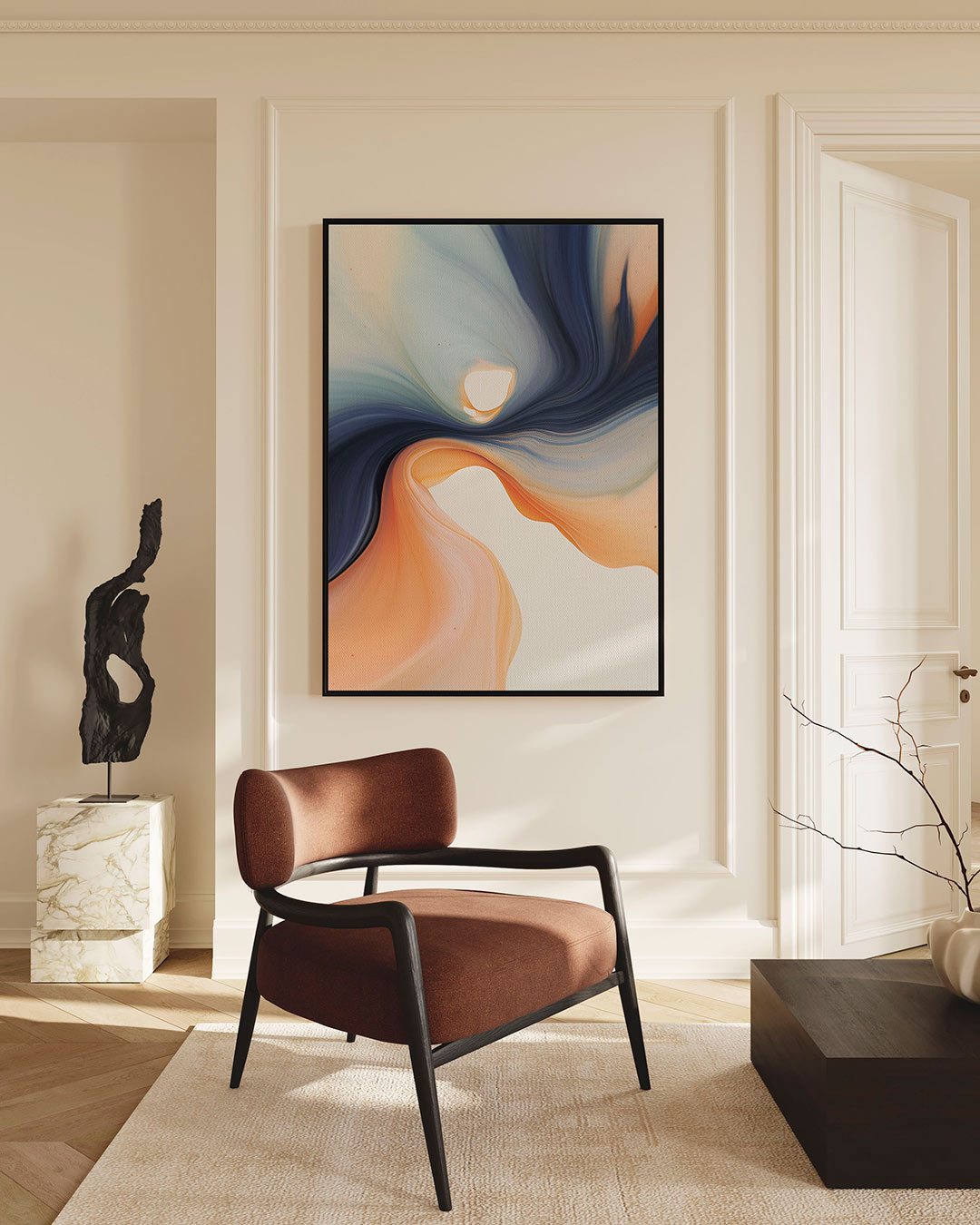 Vloeiende kleuren Kunstwerk