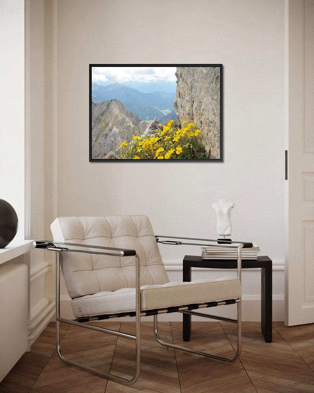 Bergbloemen en rotsen Kunstwerk