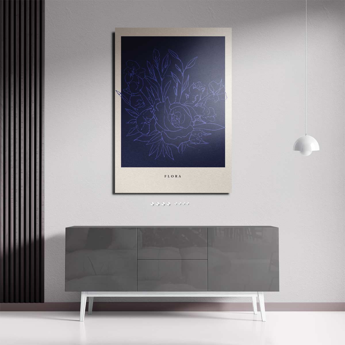 Flora Bloementekening Kunstwerk-canvas-dibond-plexiglas-wanddecoratie-WallArtistic