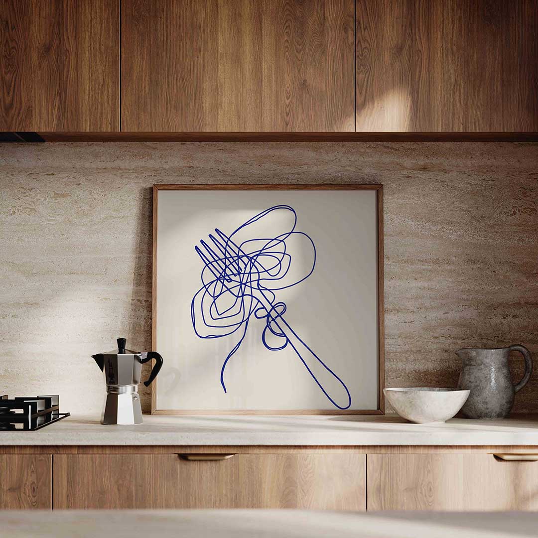 Vork met lijnen Poster