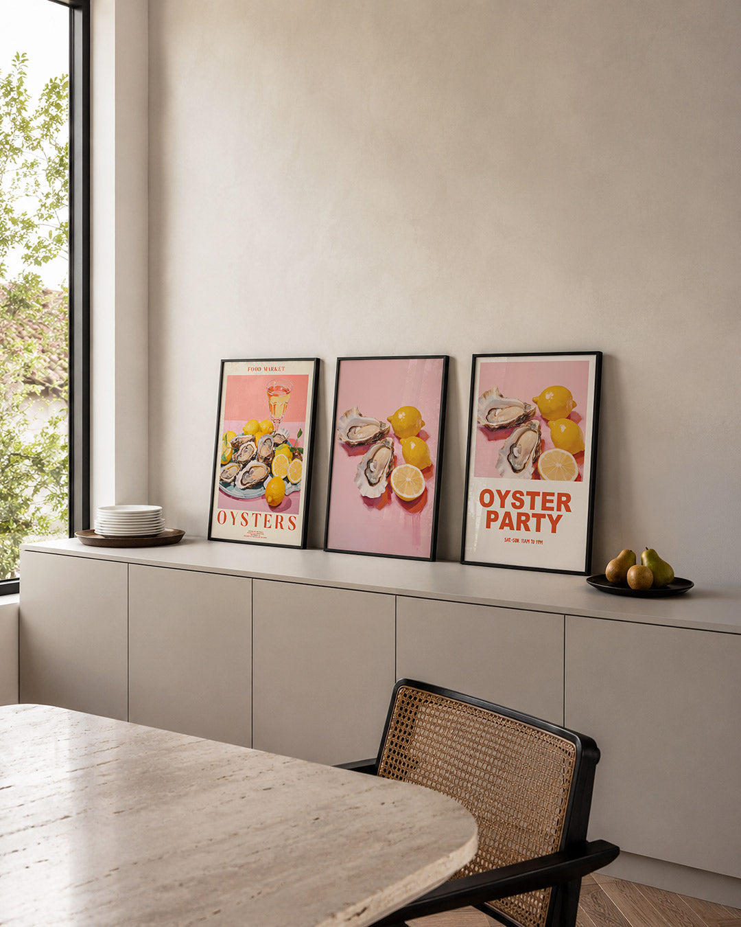 Kleurrijke tafelscène Posterset