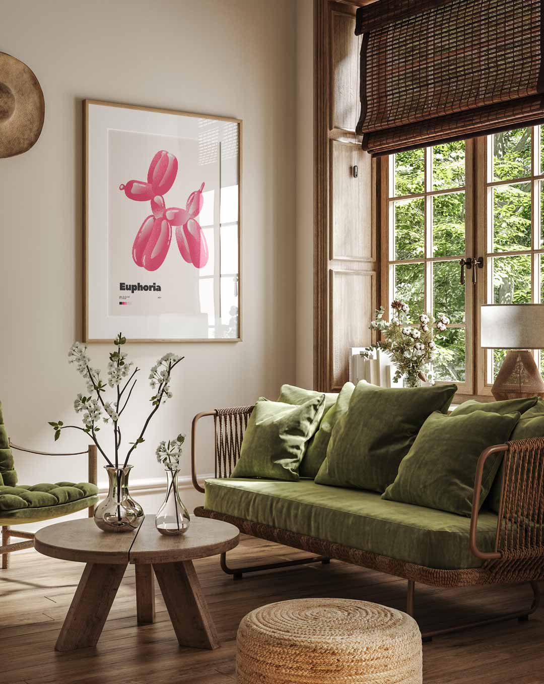 Balloon Hondje Poster-WallArtistic