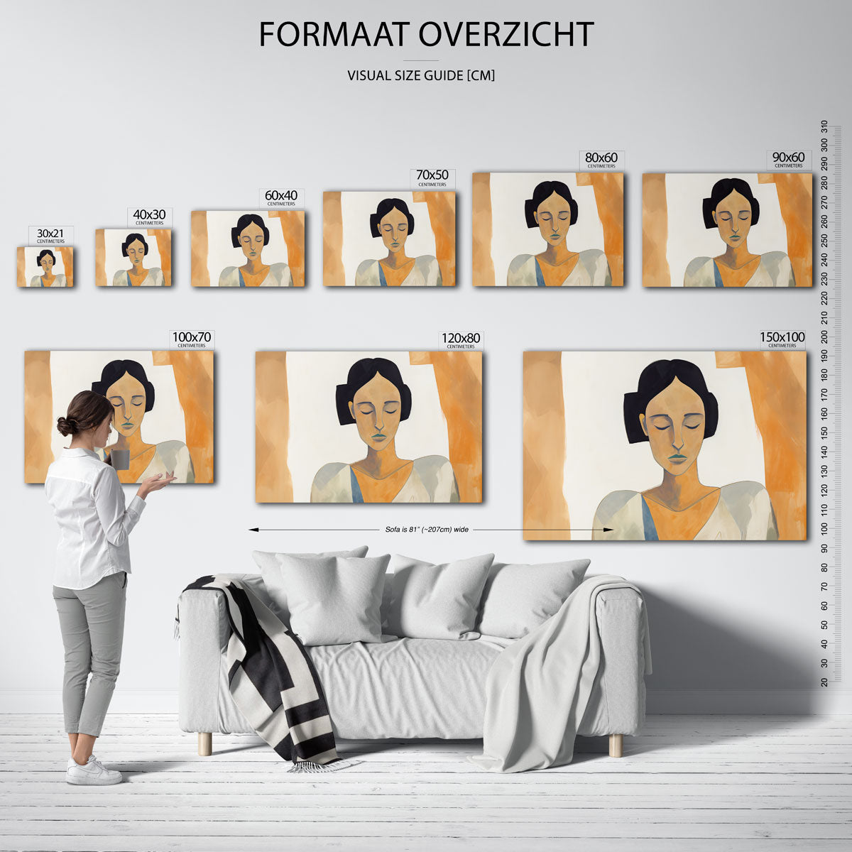 Vrouw met gesloten ogen Poster