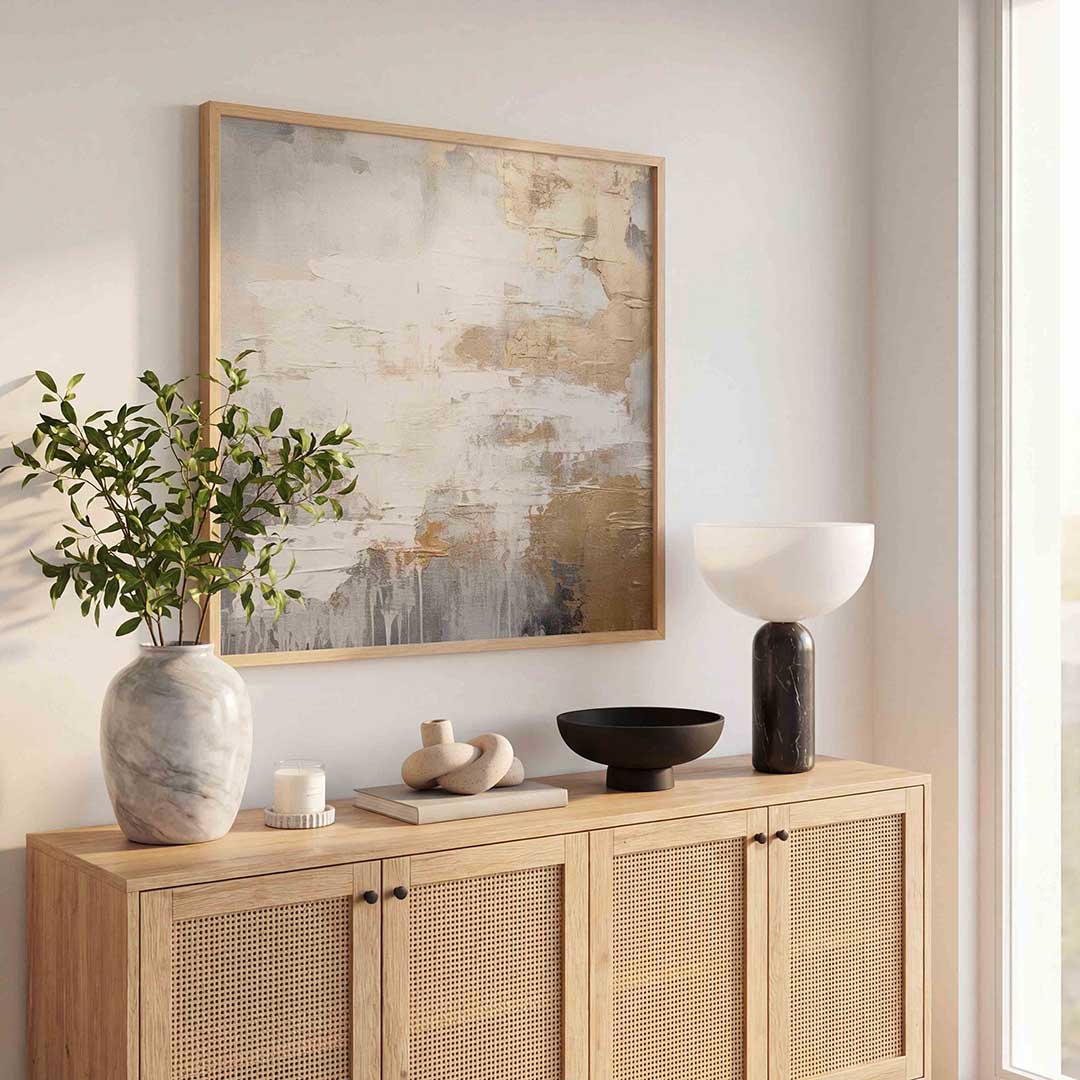 Abstracte gouden en grijze Poster