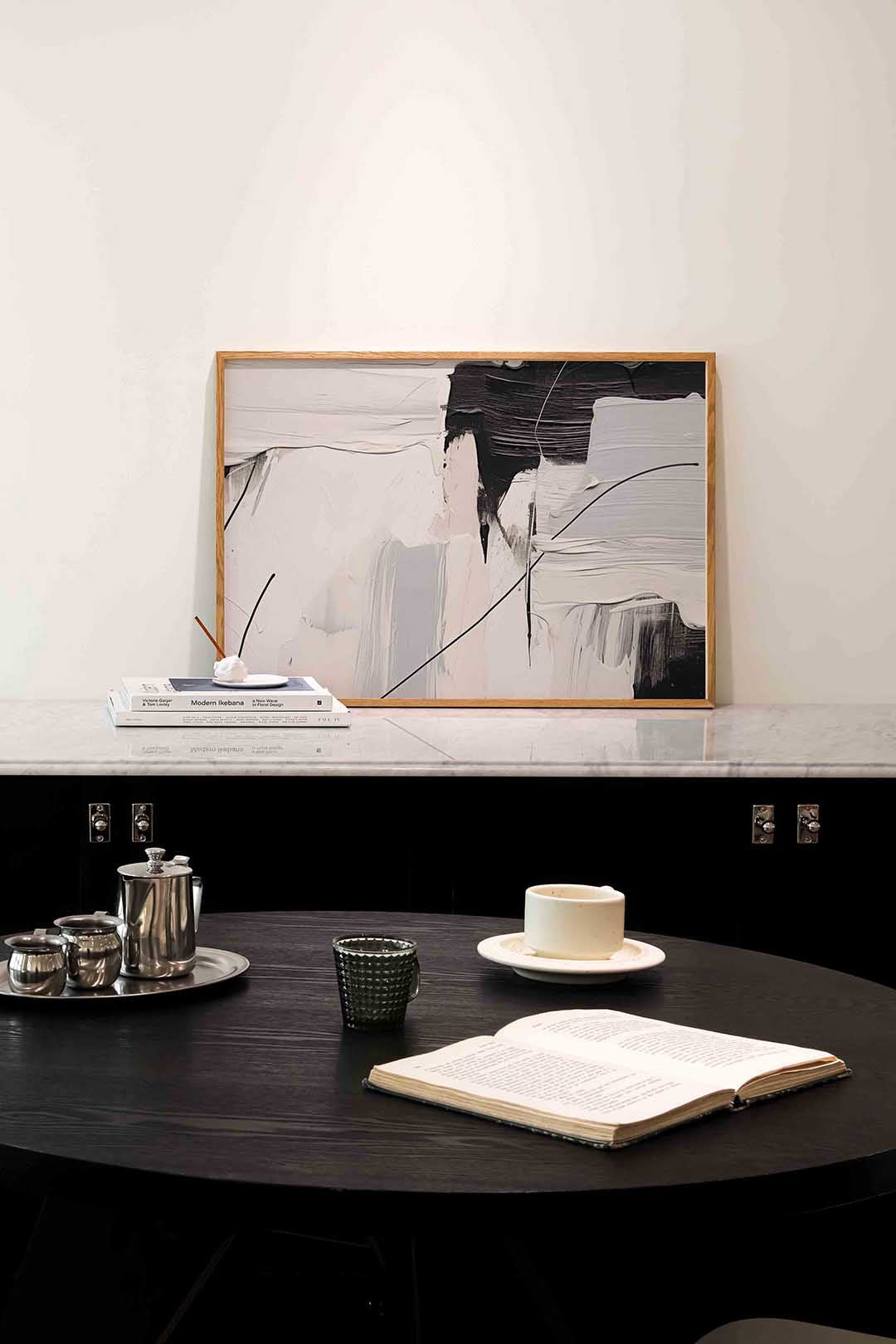 Abstracte zwart wit Poster
