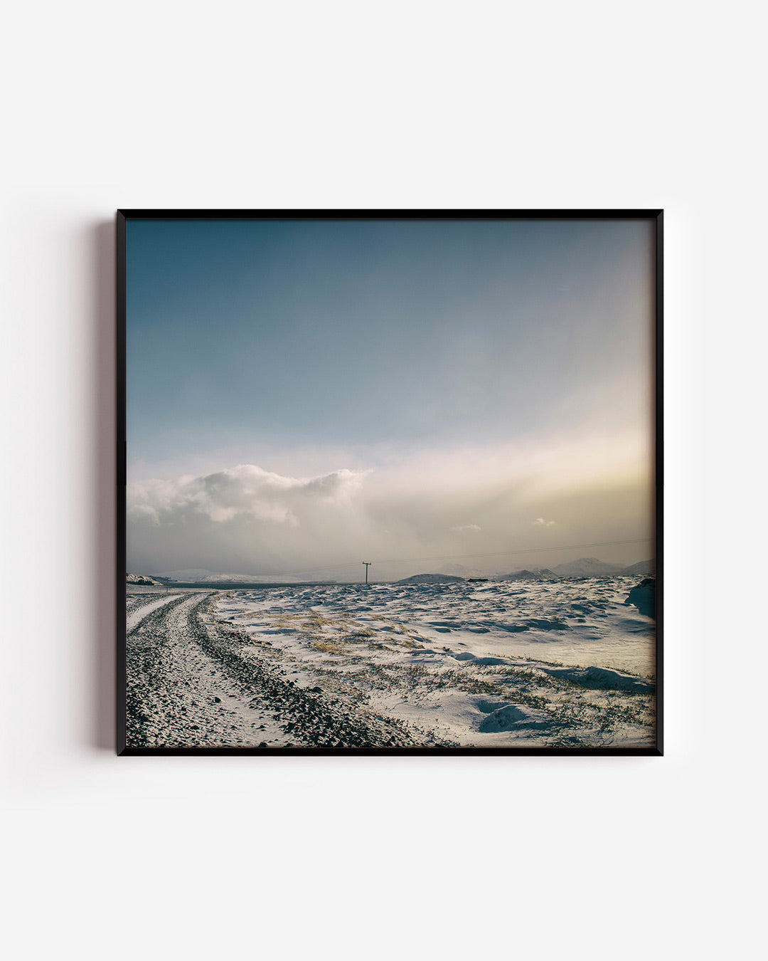 Winterlandschap met weg Poster