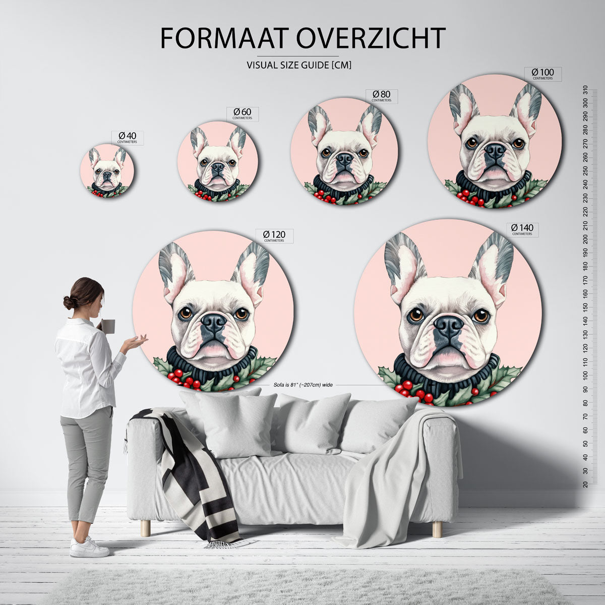 Franse bulldog Muurcirkel