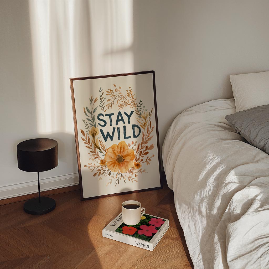 Stay Wild Bloemenposter-WallArtistic