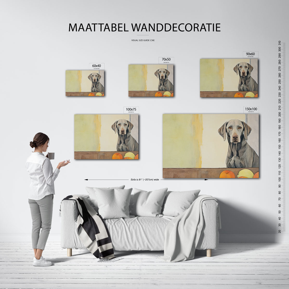 Hond en fruit Kunstwerk