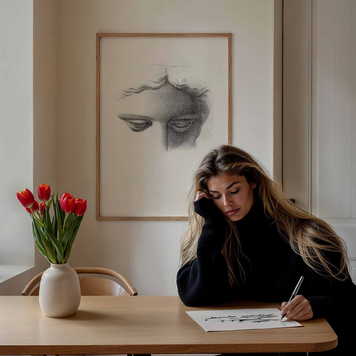 Elegante Schets van Mysterie Poster-WallArtistic