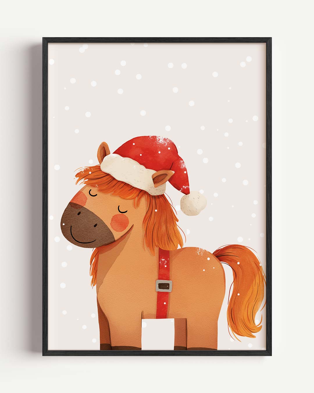 Kerst Pony Poster-WallArtistic