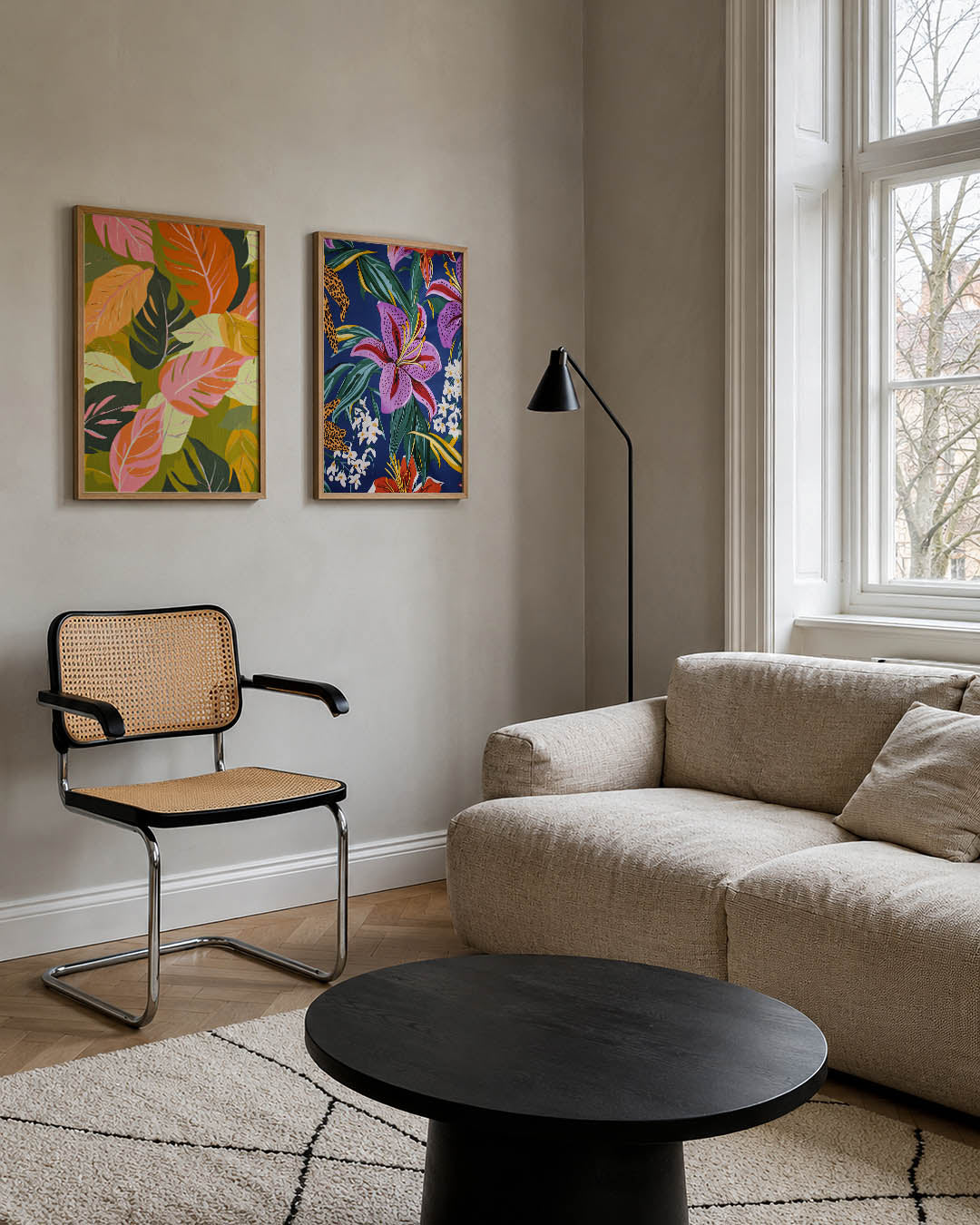 Bladpatroon kleurrijk Posterset