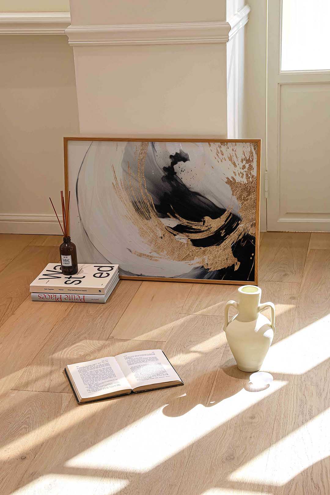 Gouden en zwarte abstracte Poster