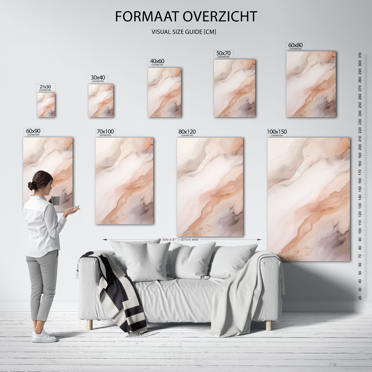 Abstracte golvende lijnen Poster