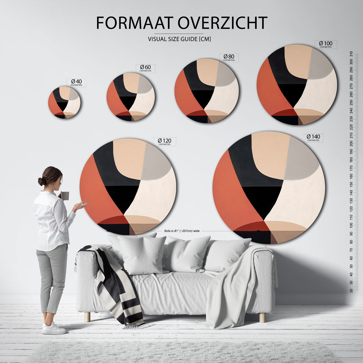 Abstracte vormen Muurcirkel