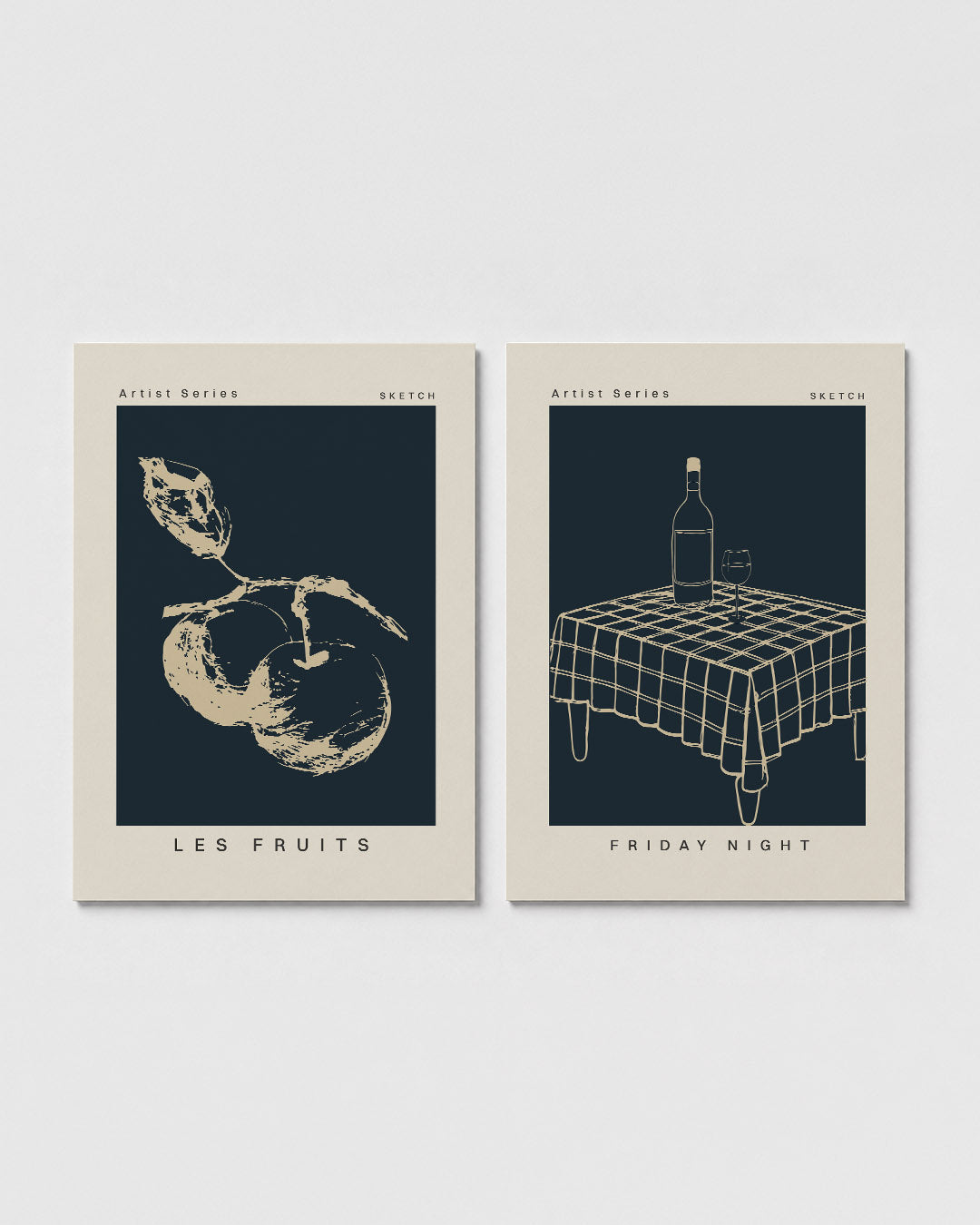 Fruitige schets Posterset