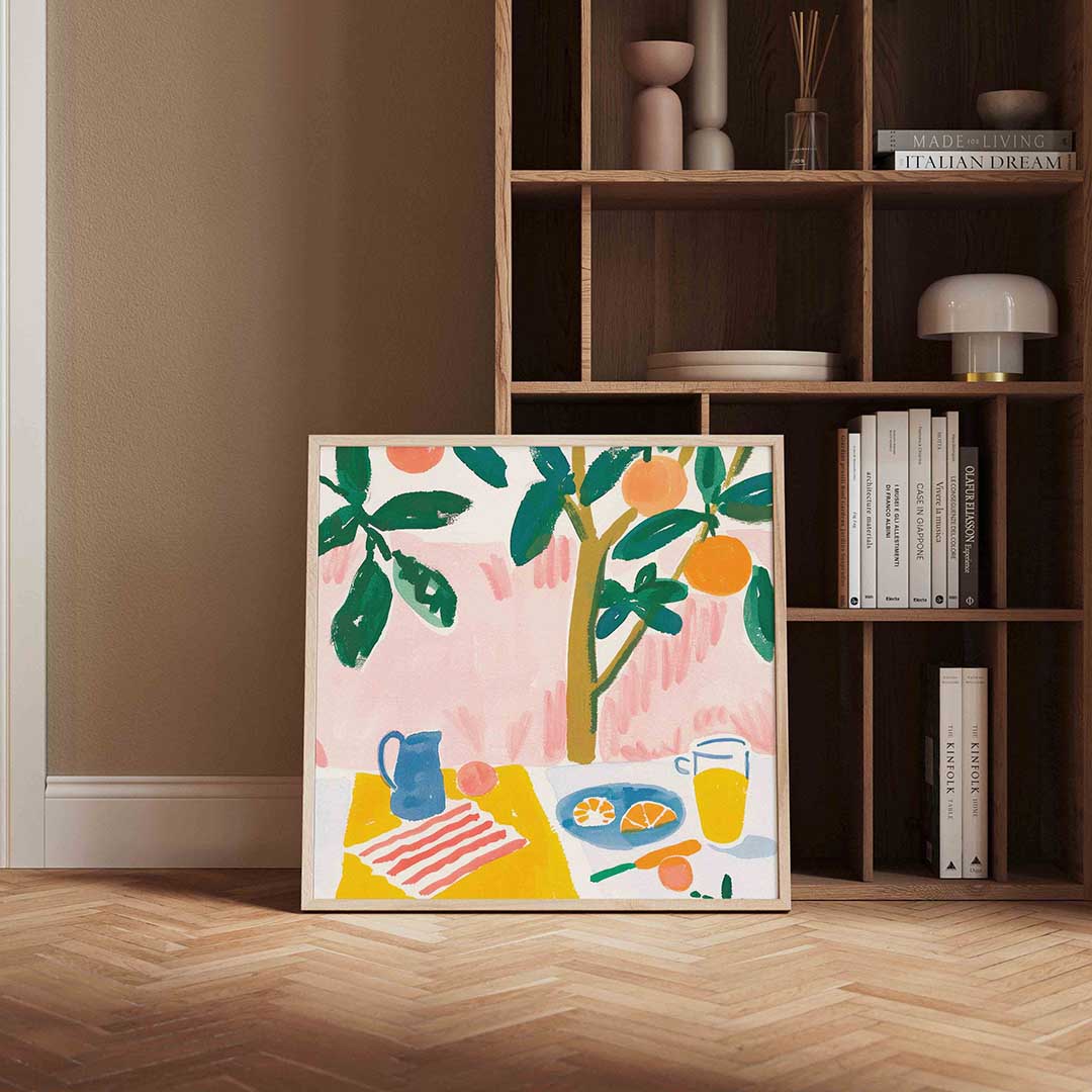 Citrus en tafel Poster