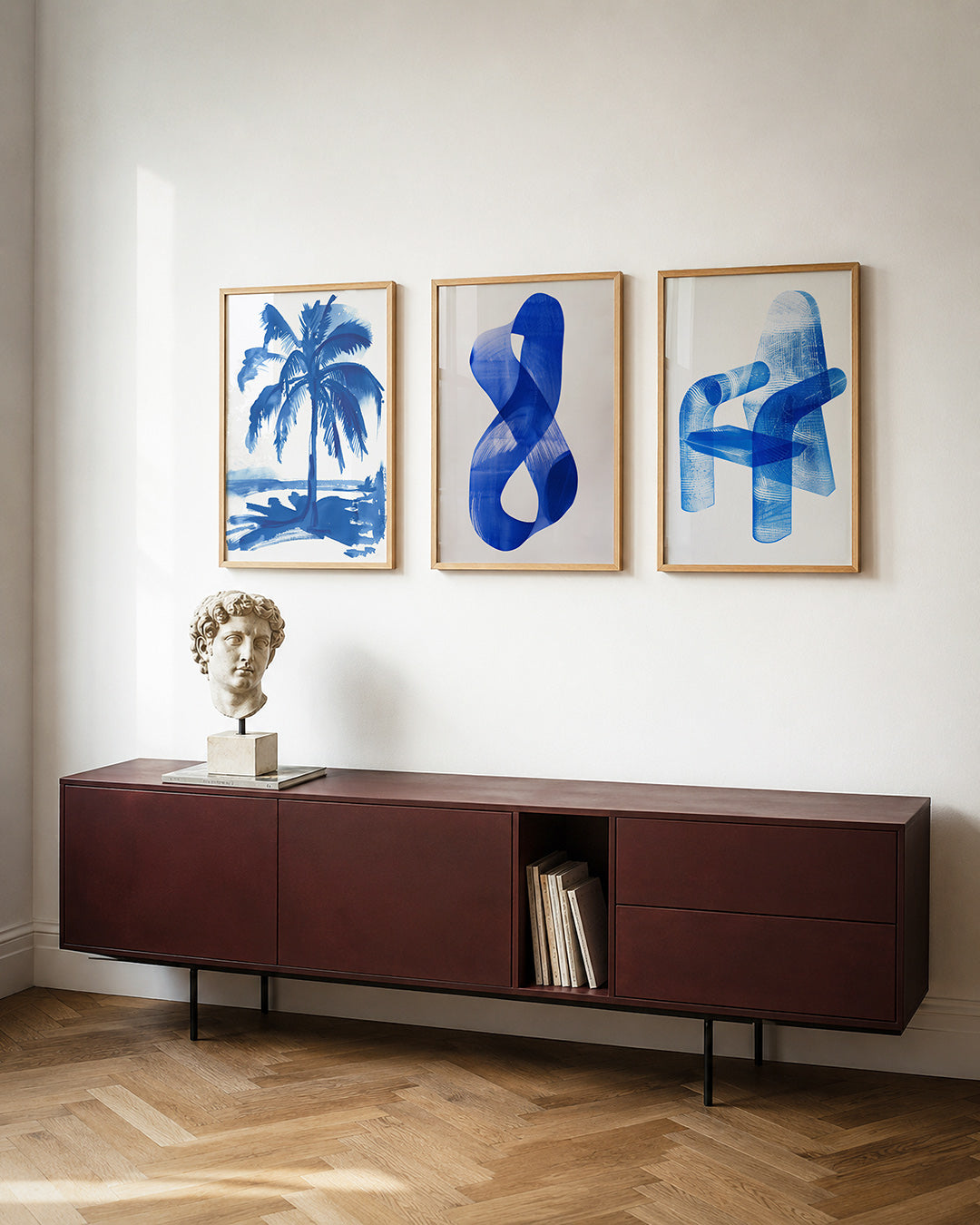 Blauwe palm Posterset