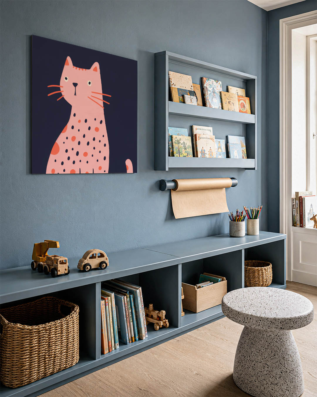 Speelse kat illustratie Kunstwerk
