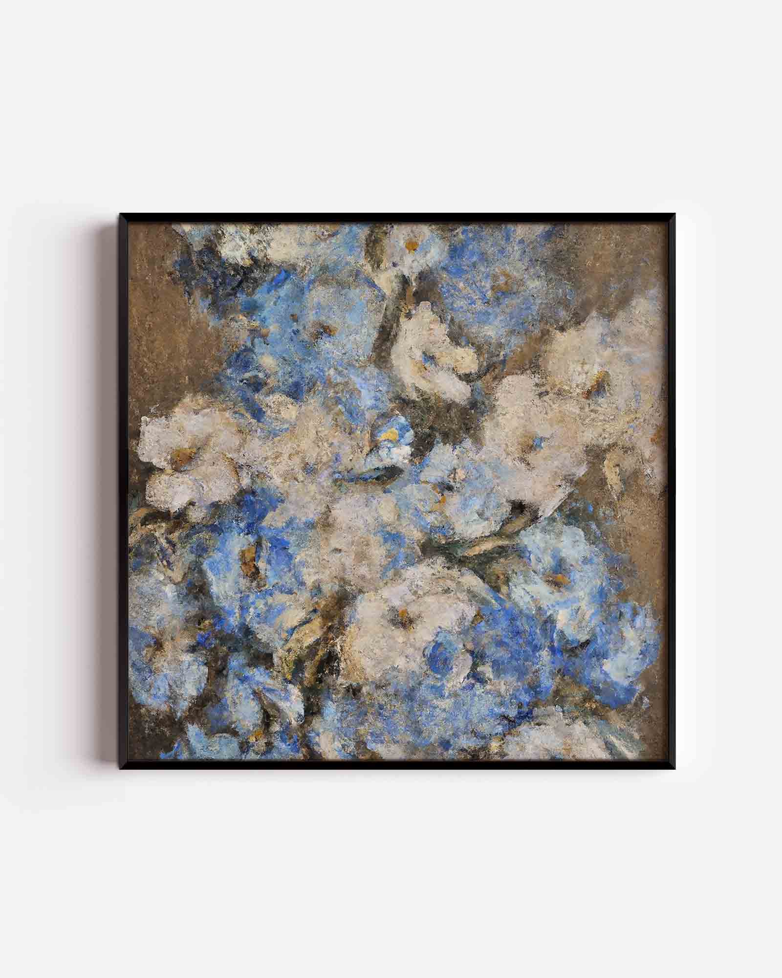 Blauwe bloemen Poster