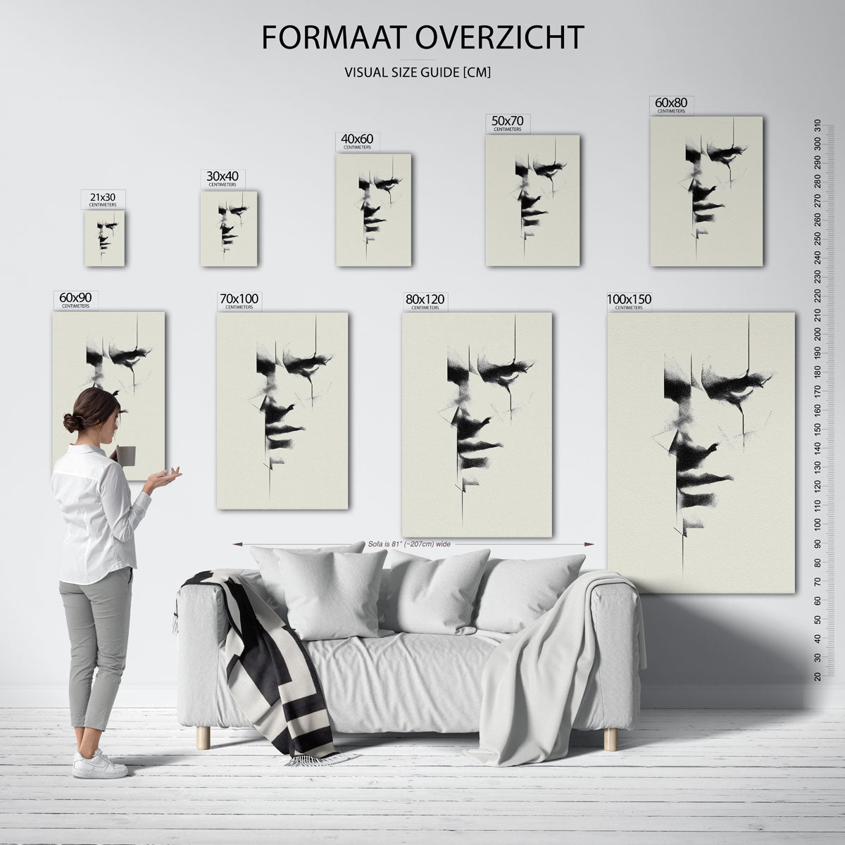 Minimalistisch gezicht Poster