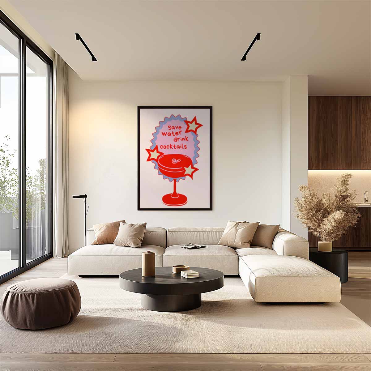 Red Cocktail Fun Poster Kunstwerk-canvas-dibond-plexiglas-wanddecoratie-WallArtistic