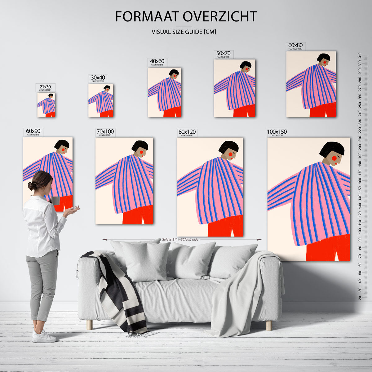 Gestreepte trui Poster