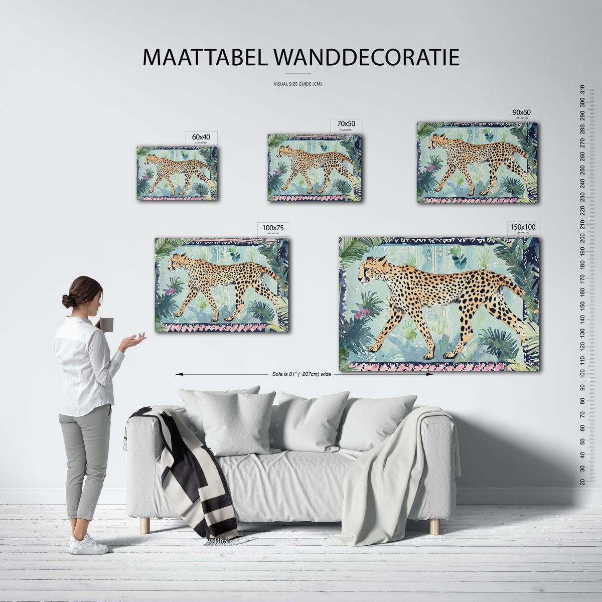 Luipaard in jungle Kunstwerk