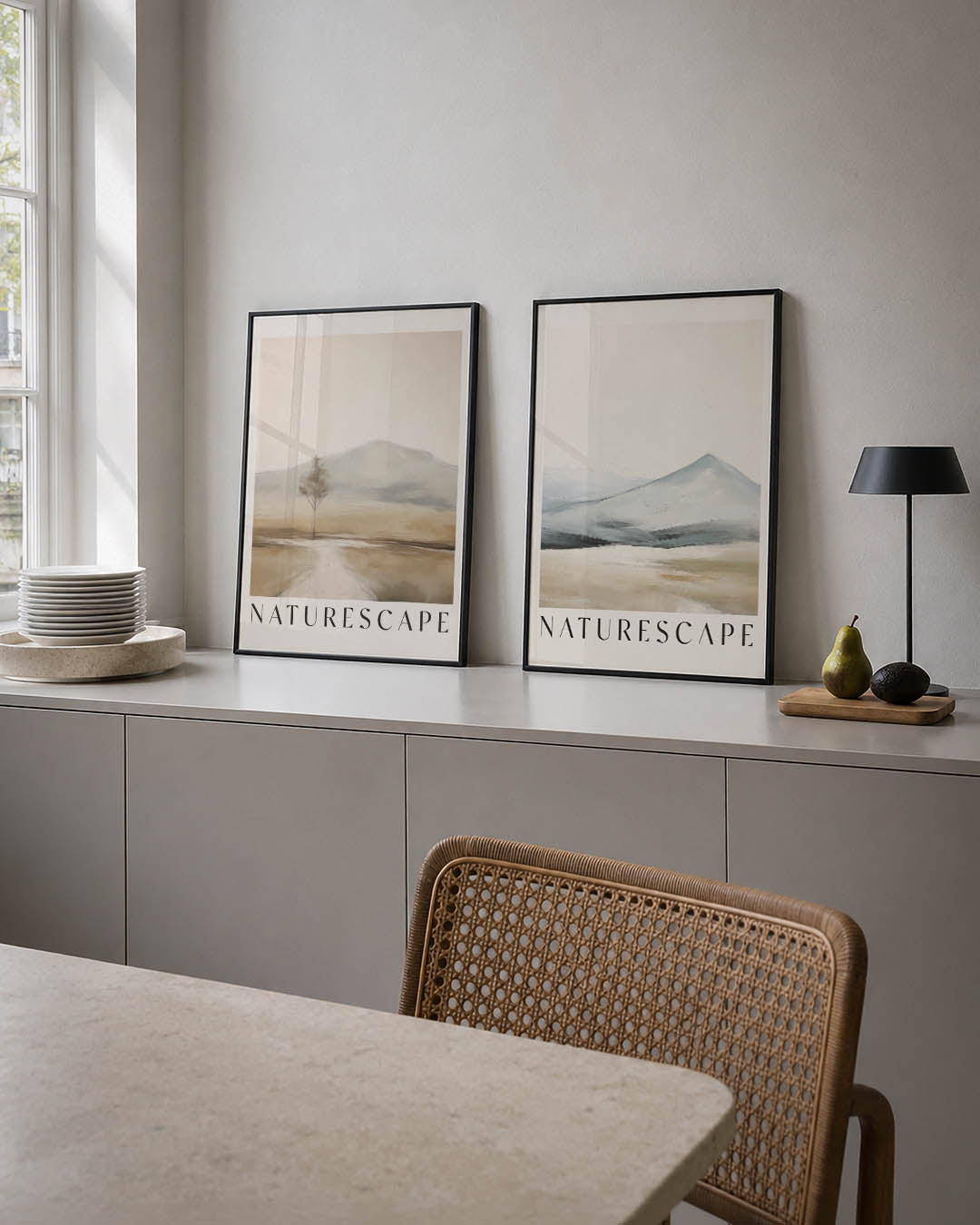 Rustige natuurlandschap Posterset