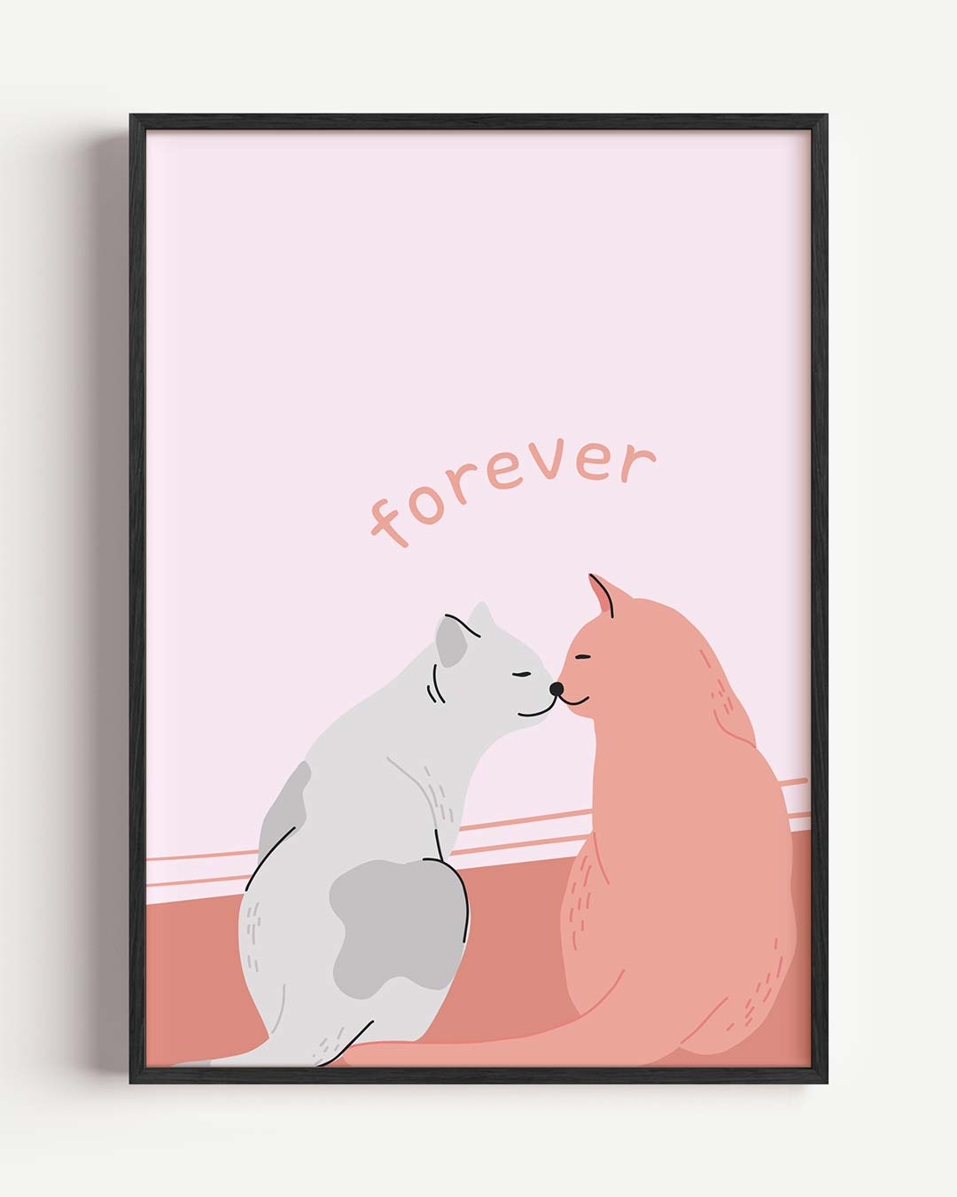 Schattige Kattenliefde Poster-WallArtistic