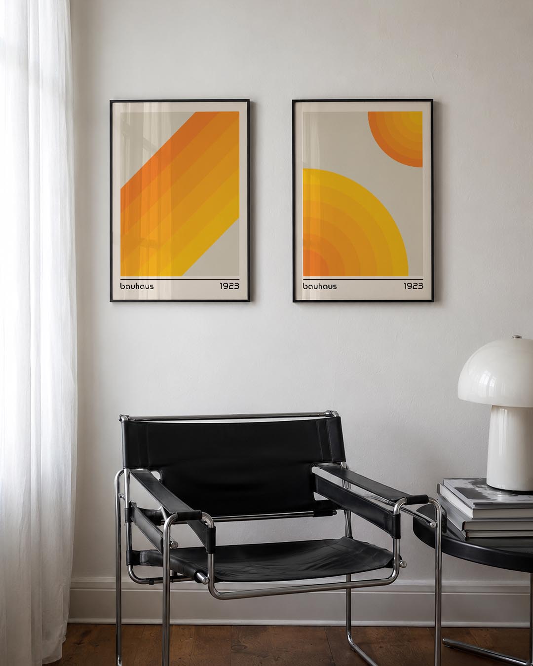 Oranje geometrie Posterset