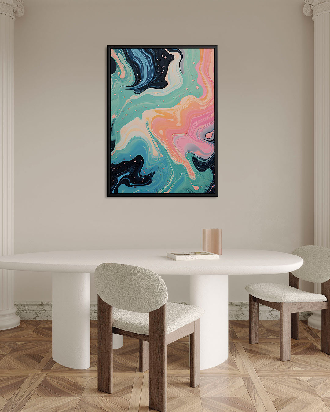 Vloeiende kleurencompositie Kunstwerk
