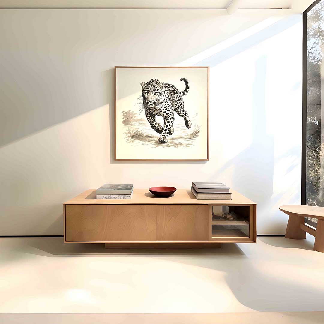Rennende luipaard Poster