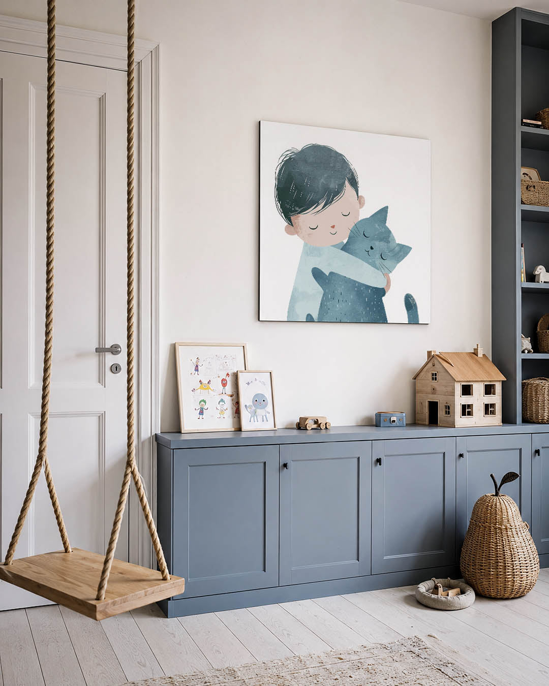 Kind met kat Kunstwerk