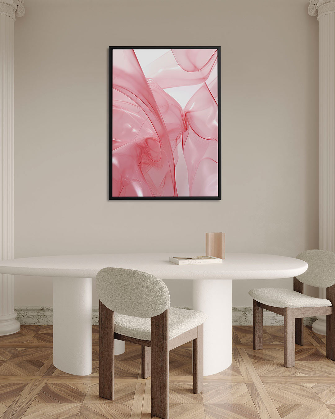 Vloeiende roze vormen Kunstwerk