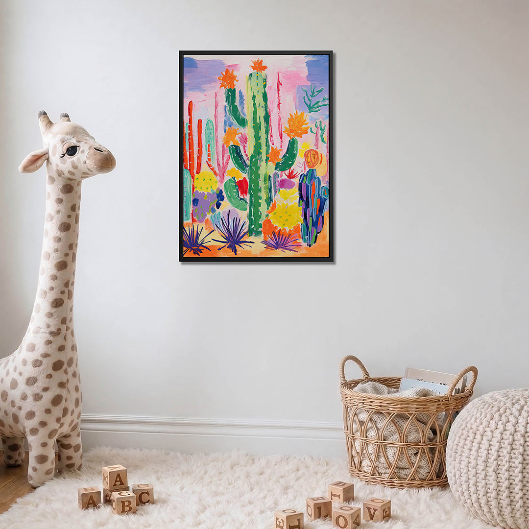 Kleurrijke cactussen Kunstwerk