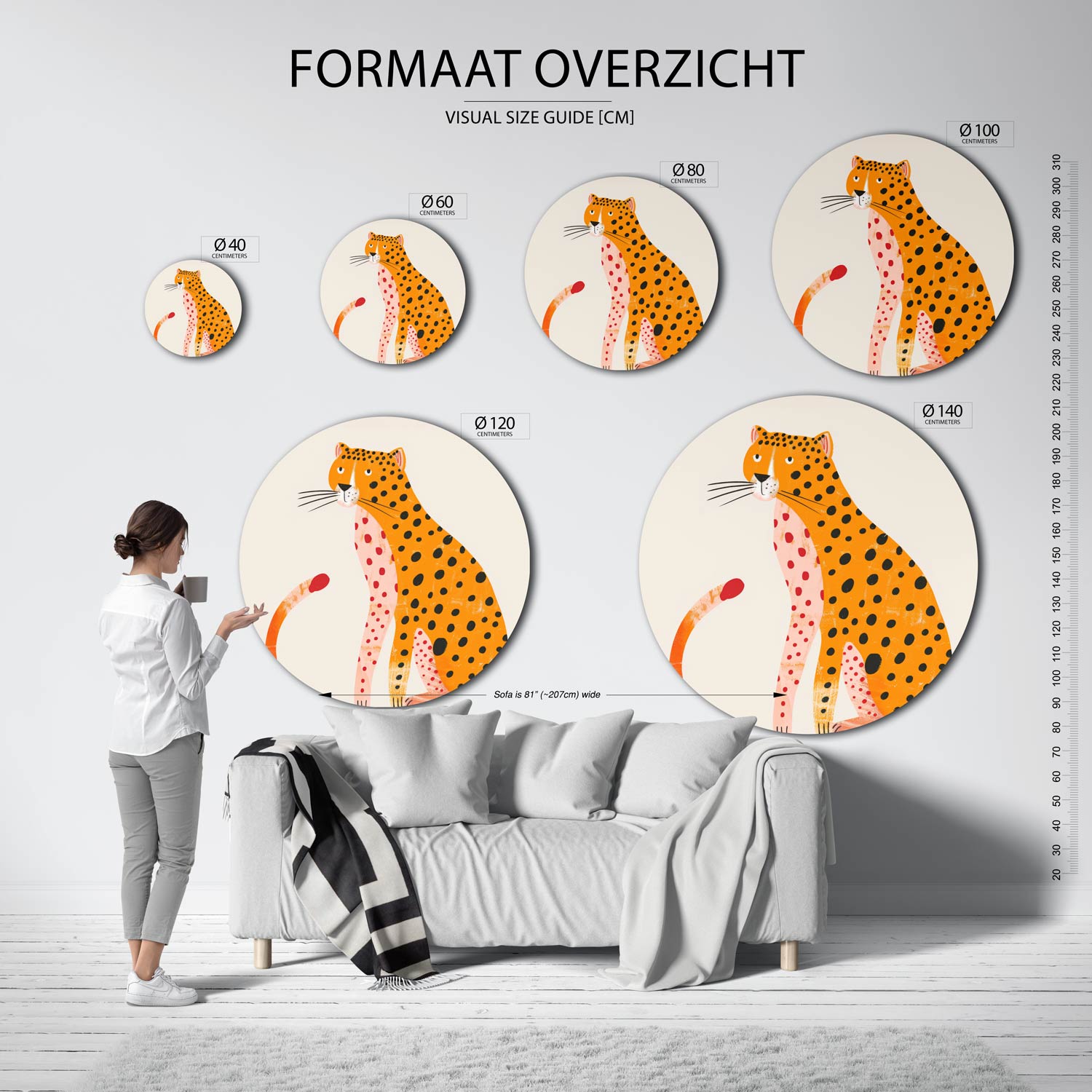 Luipaard illustratie Muurcirkel