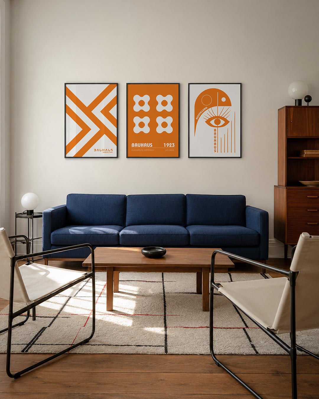 Oranje lijnenspel Posterset