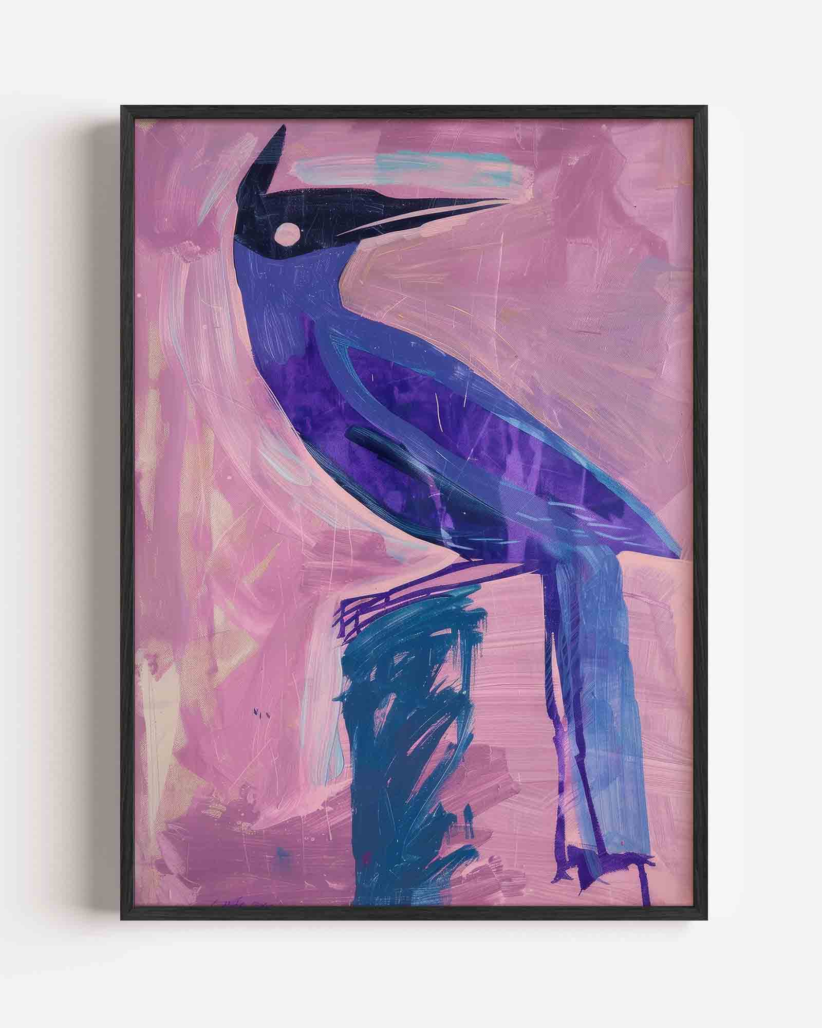 Vogel in paars en roze Poster