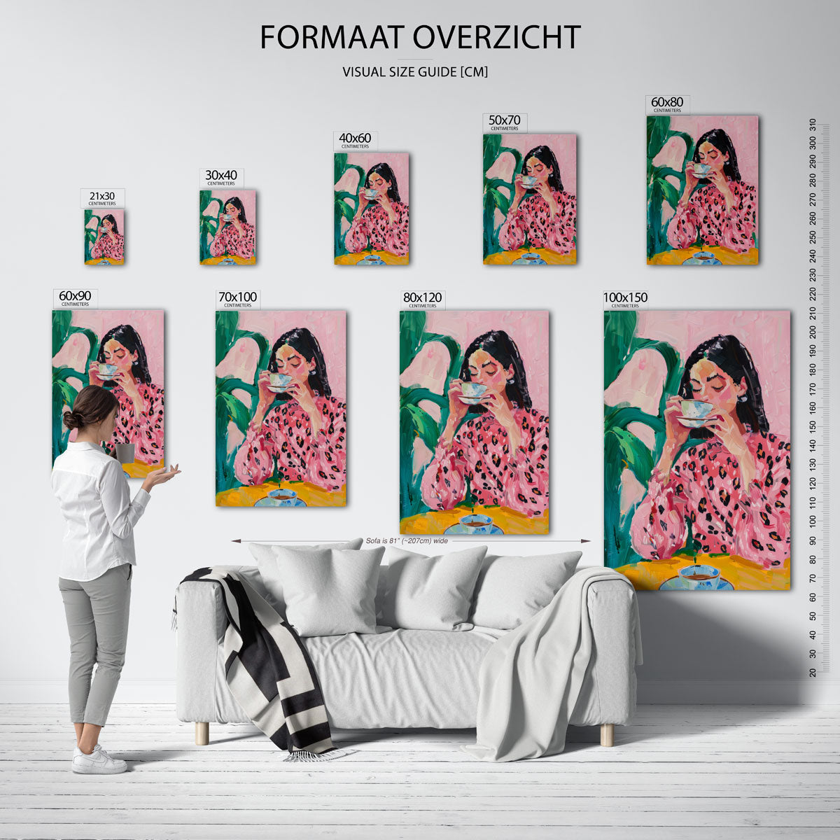 Vrouw met kopje Poster