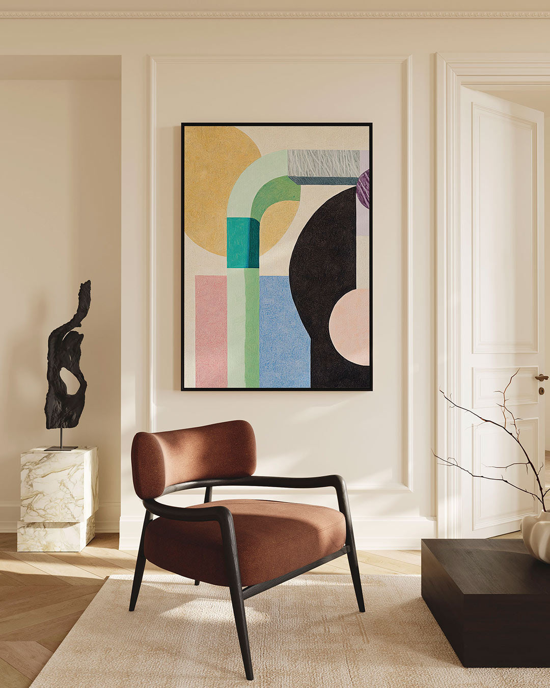 Geometrische vormen compositie Kunstwerk