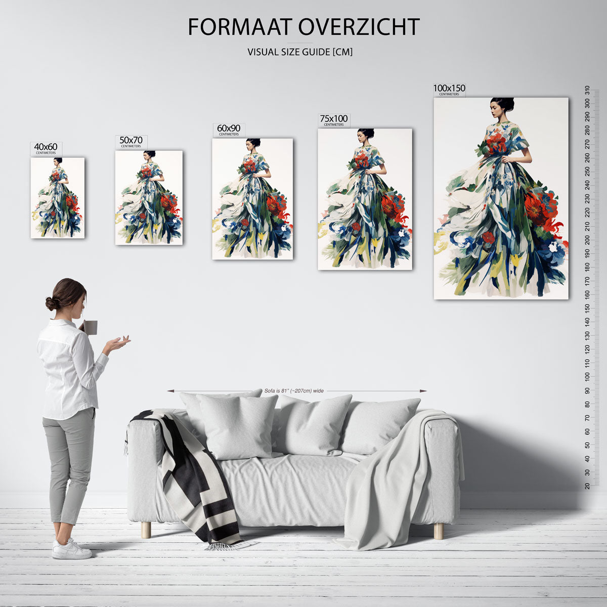 Vloeiende bloemenpracht Kunstwerk