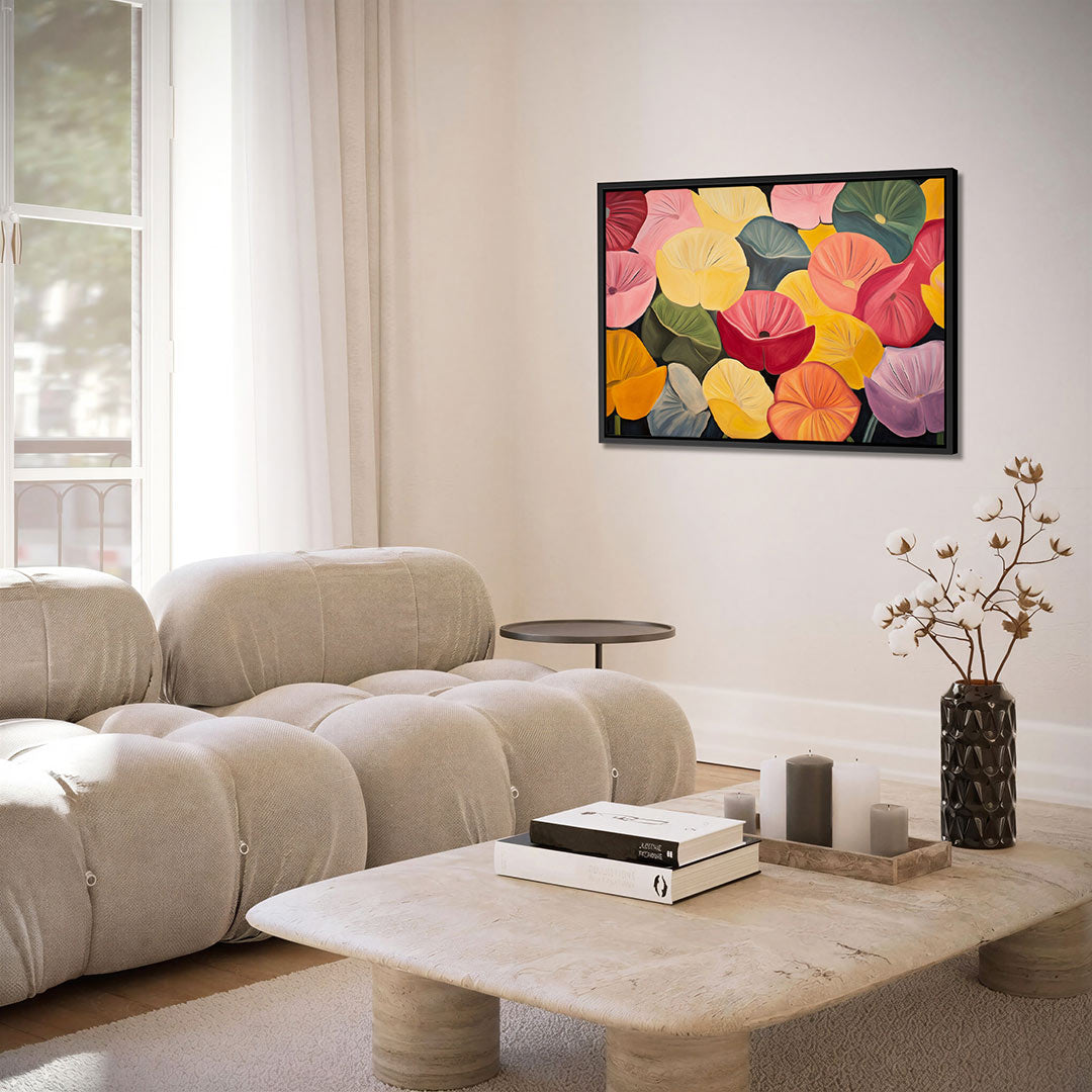 Kleurrijke bloemenvormen Kunstwerk
