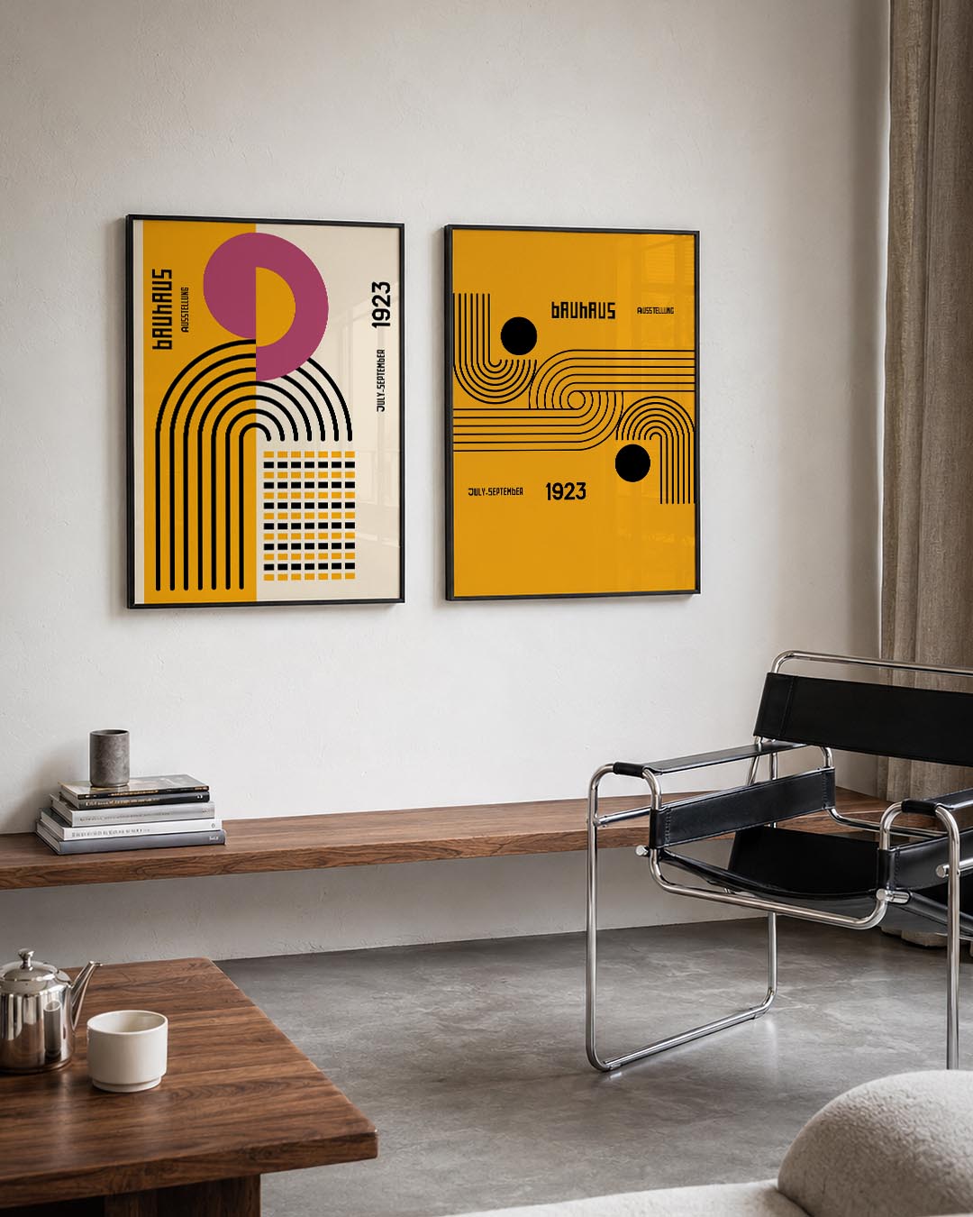 Kleurrijke lijnenspel Posterset