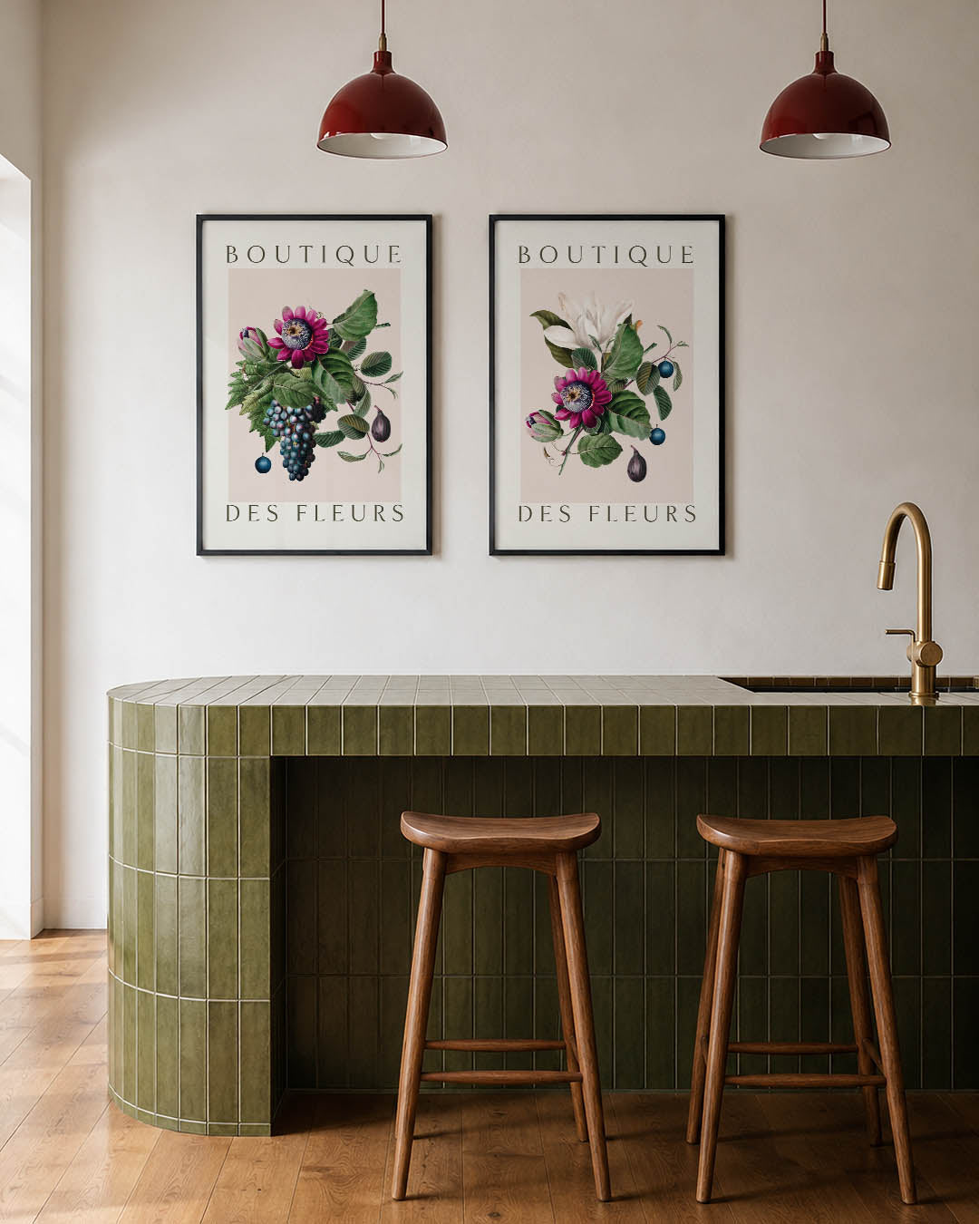 Bloem en blad Posterset