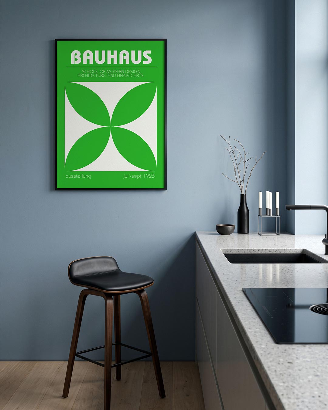 Groene vormenbalans Poster