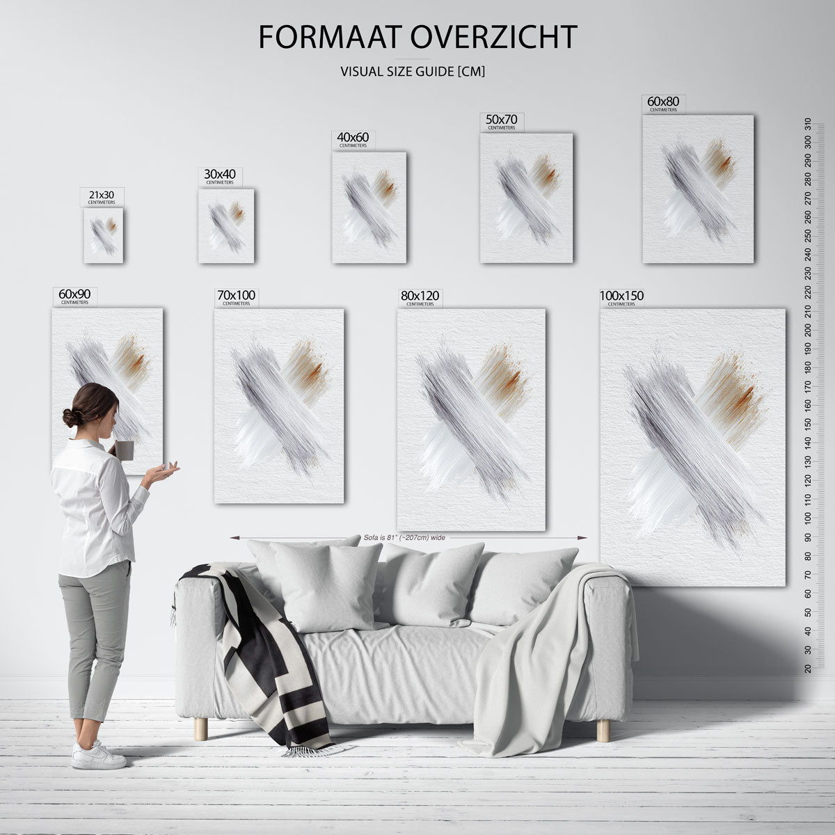 Kruisende penseelstreken Poster
