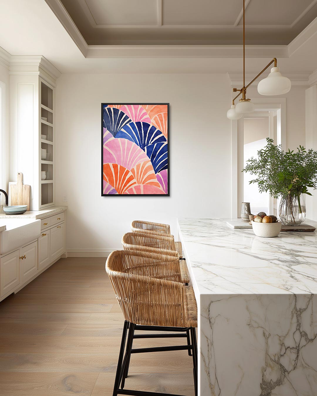 Kleurrijke waaierpatronen Kunstwerk