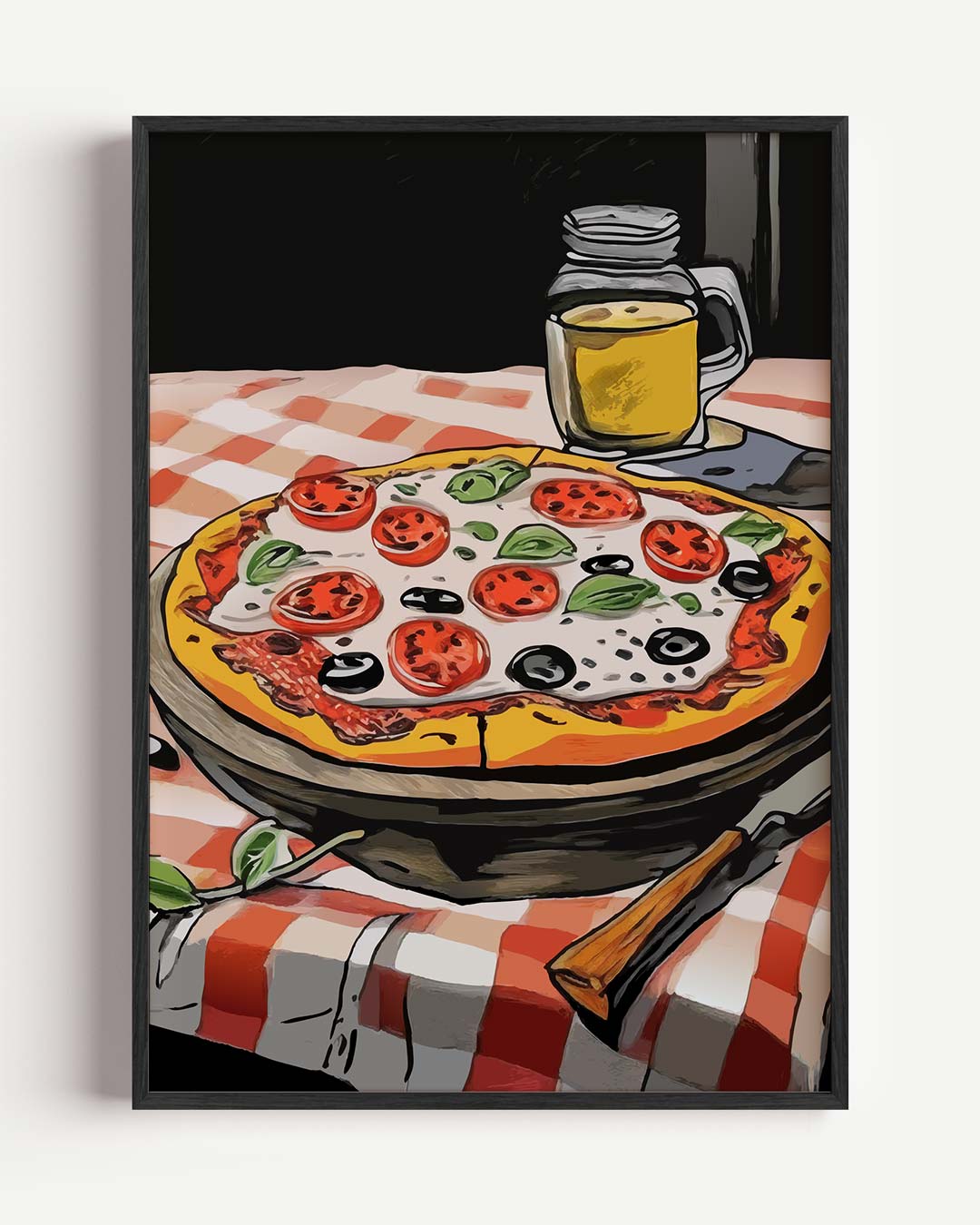 Sfeervolle Pizza Poster-WallArtistic